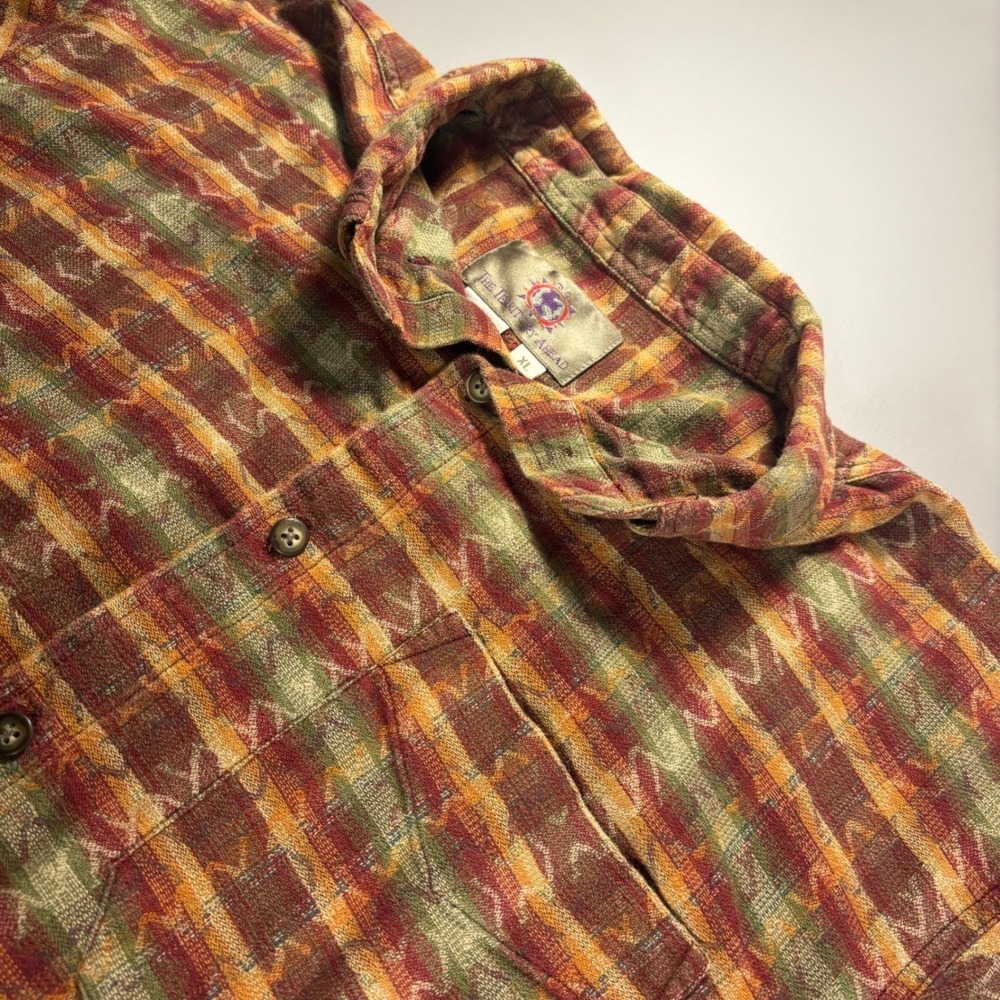 The Territory Ahead XL Button Up‎ Shirt Plaid Long Sleeve Cotton Casual Menswear